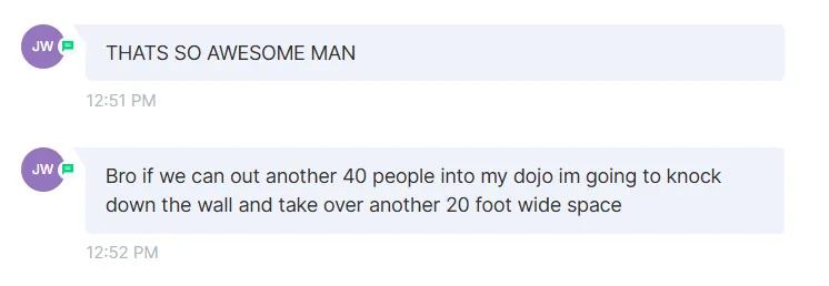 Students at Wiseman's Martial Arts