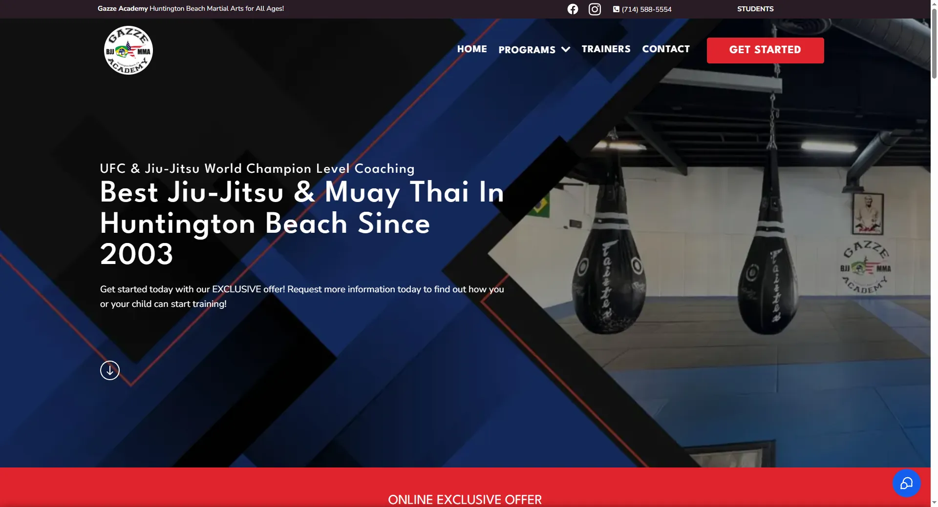 Gazze Academy martial arts school website by Veuze Media
