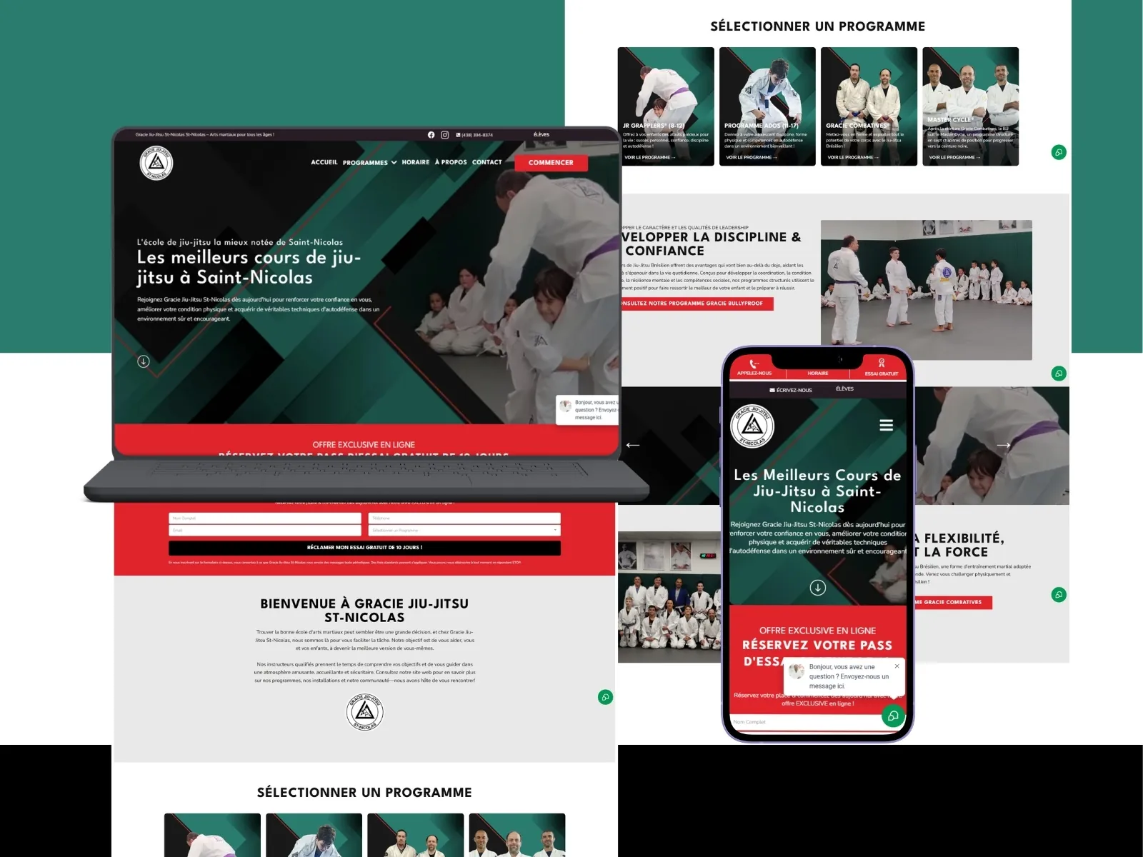 Gracie Jiu Jitsu St. Nicolas website by Veuze Media