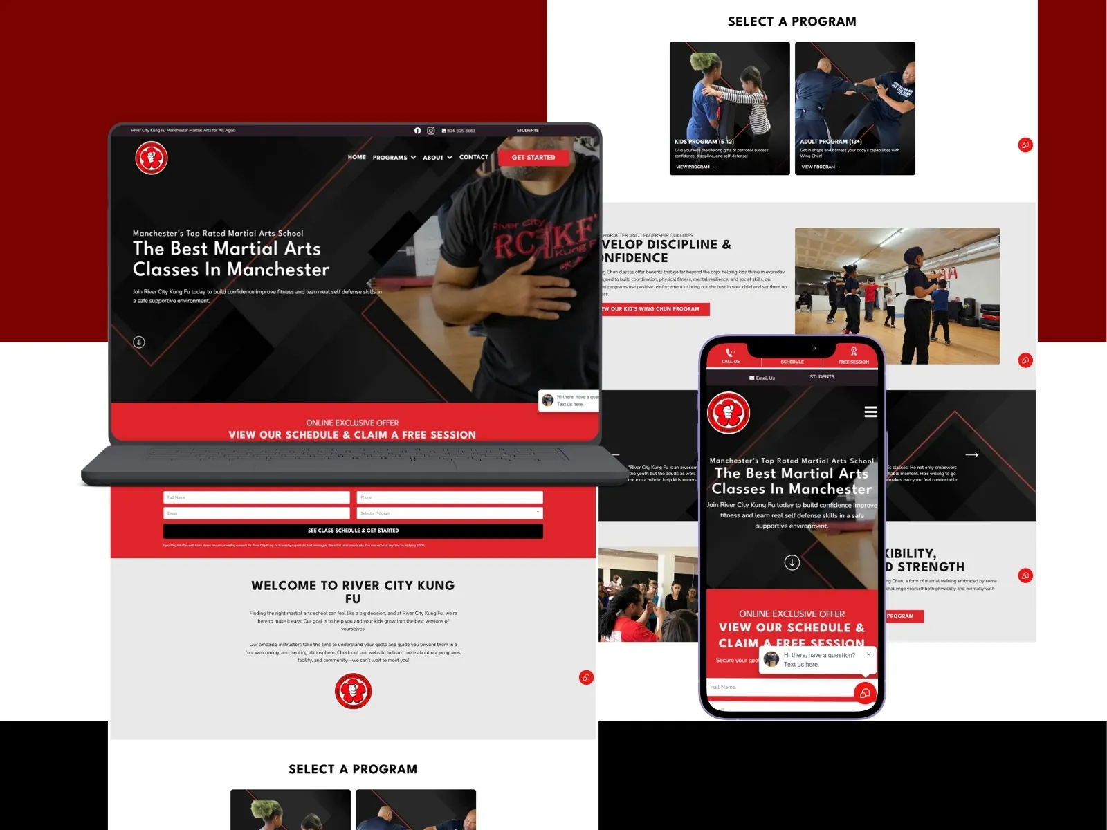 River City Kung Fu martial arts website by Veuze Media