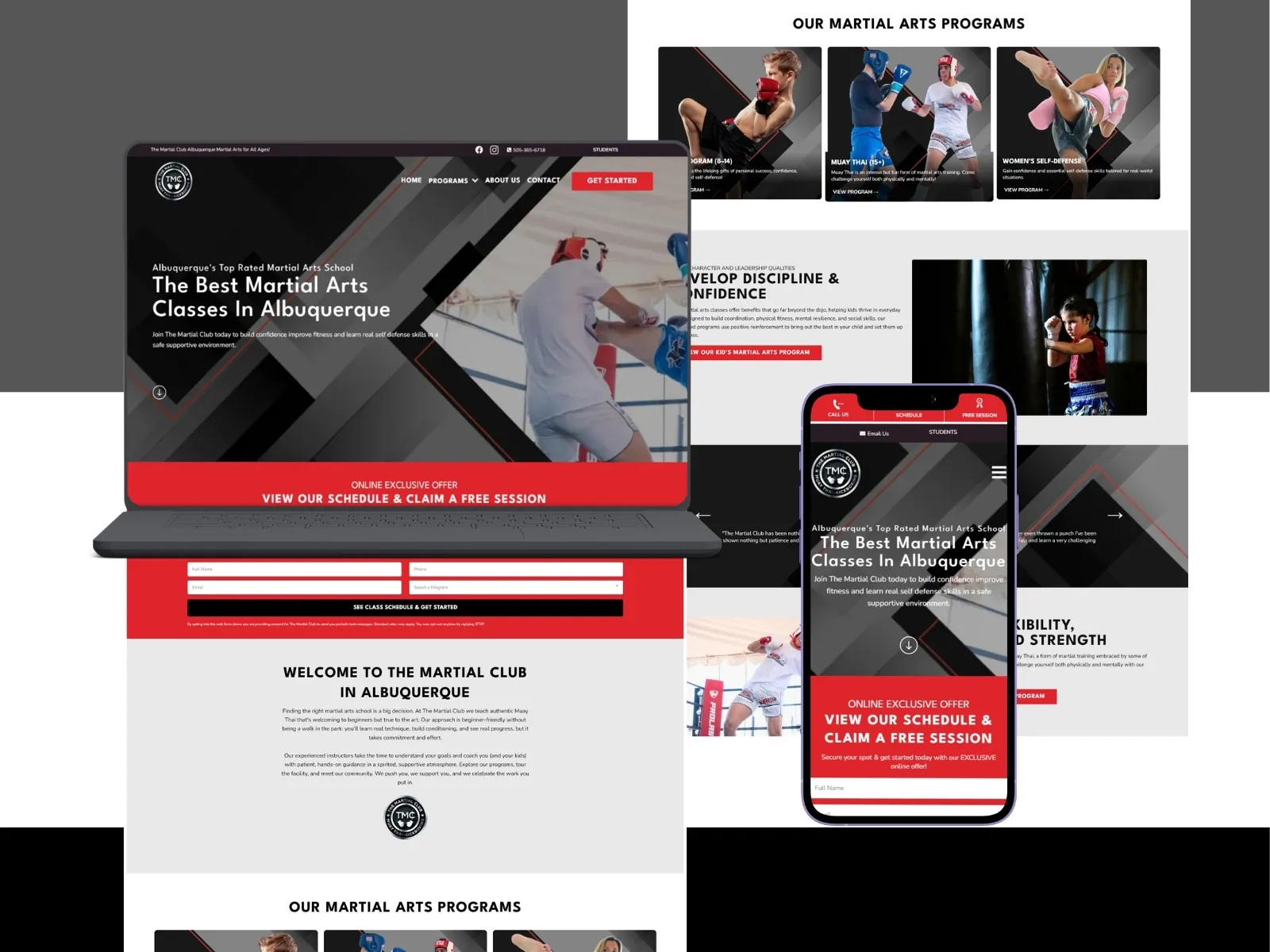 The Martial Club martial arts website by Veuze Media