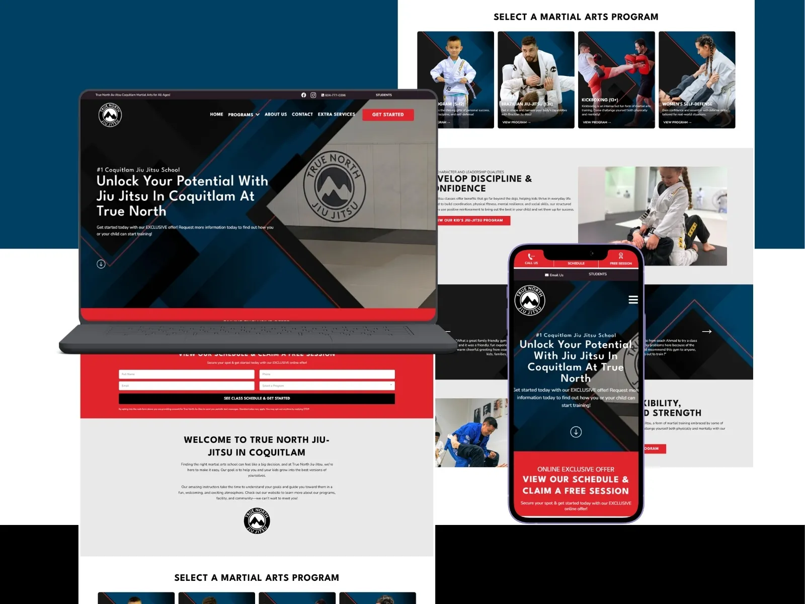 True North Jiu-Jitsu Academy website by Veuze Media