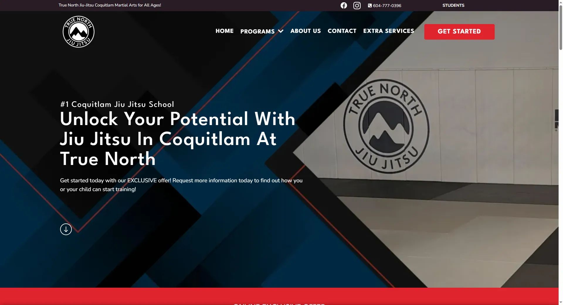 True North Jiu-Jitsu Academy website by Veuze Media